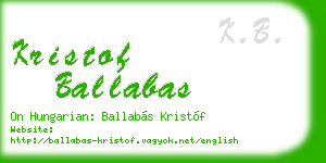 kristof ballabas business card