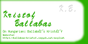 kristof ballabas business card